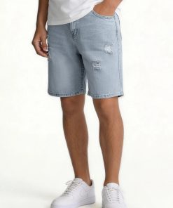 Pier One by Zalando - Jeans Shorts - light blue denim