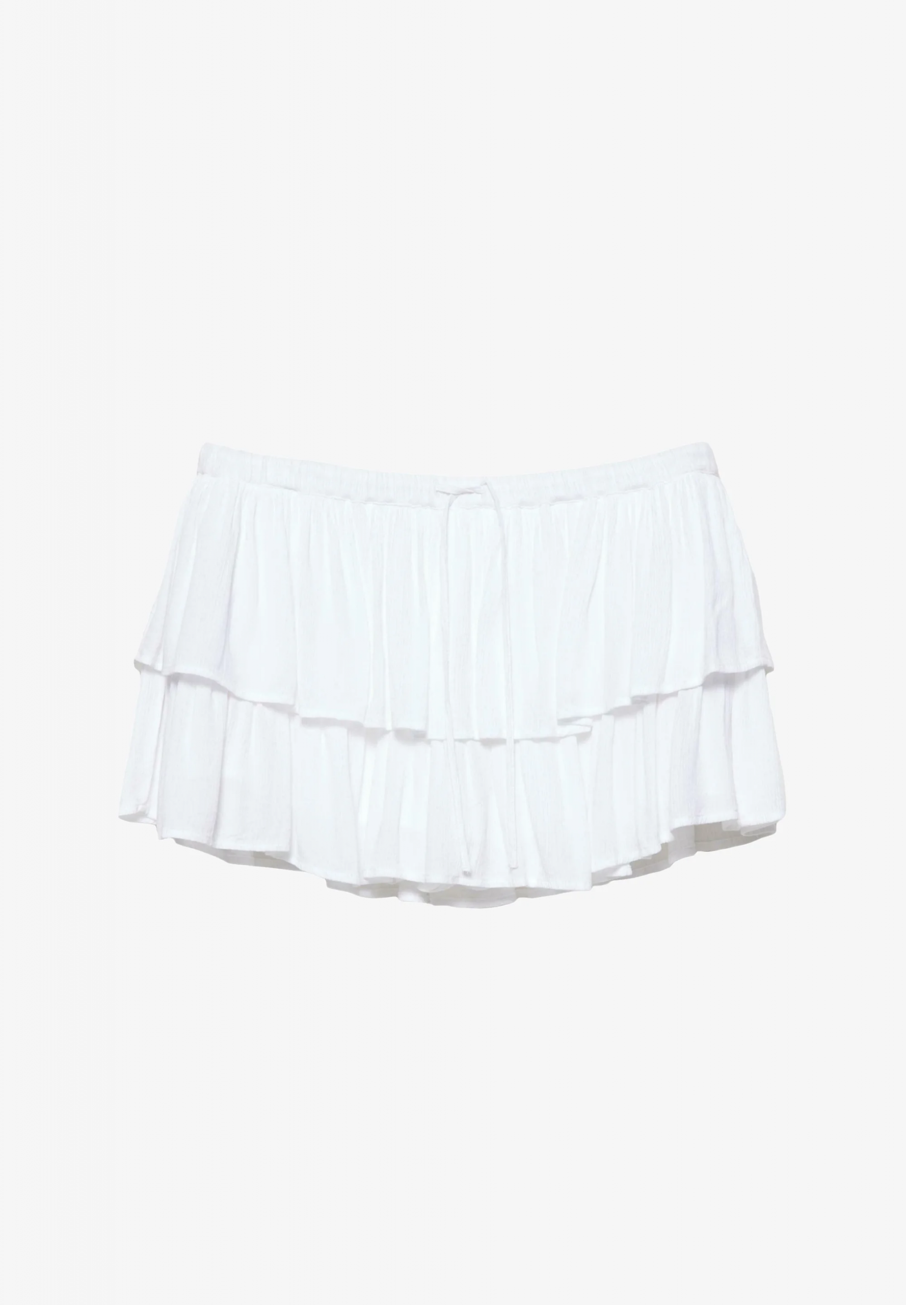 PULL&BEAR Ruffled Tiered Mini Shorts - Image 4
