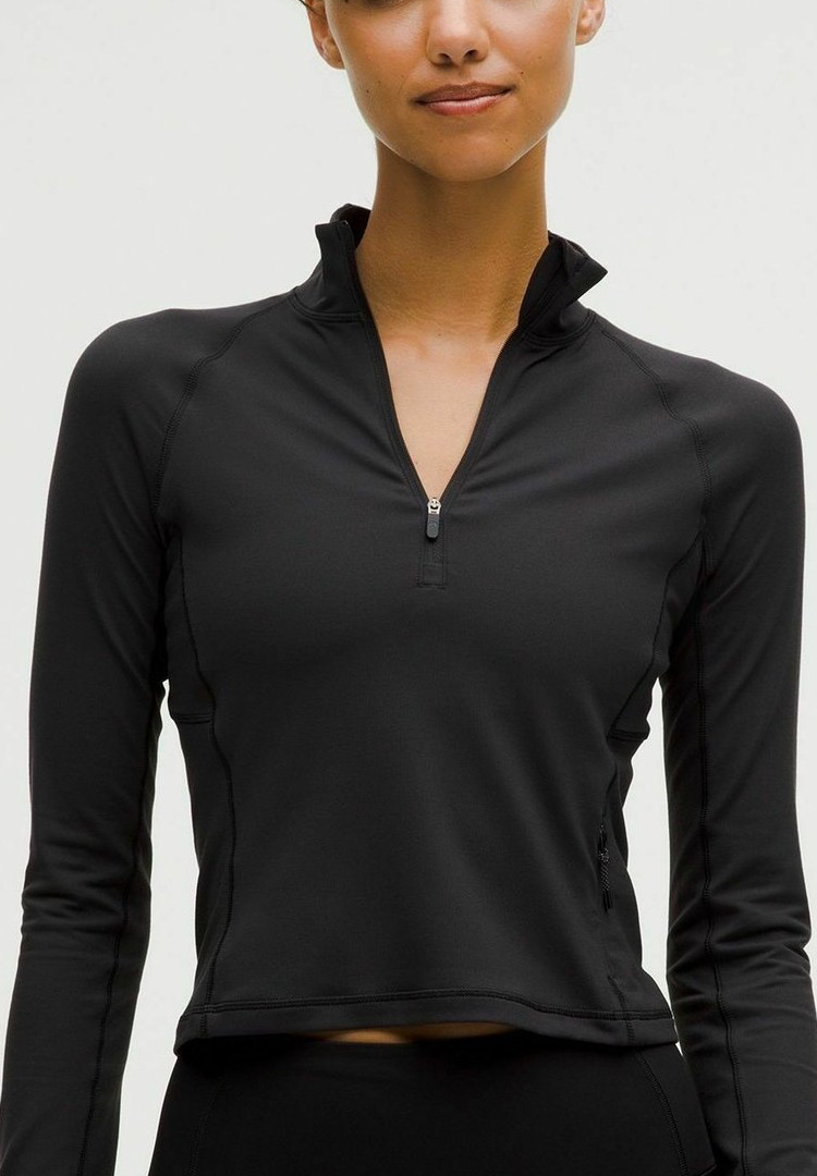lululemon IT'S RULU RUN CROPPED HALF ZIP - Long Sleeved Top - black - Image 4