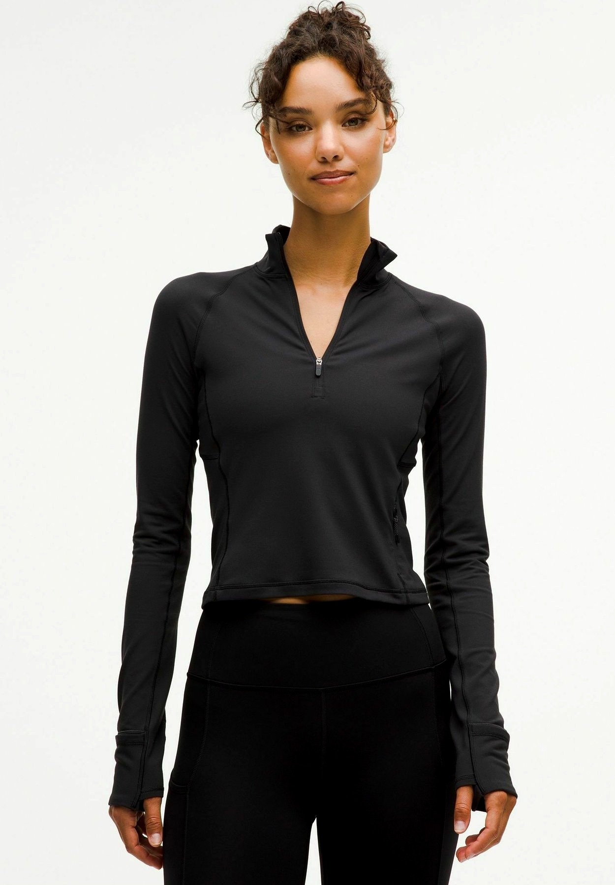 lululemon IT'S RULU RUN CROPPED HALF ZIP - Long Sleeved Top - black - Image 5