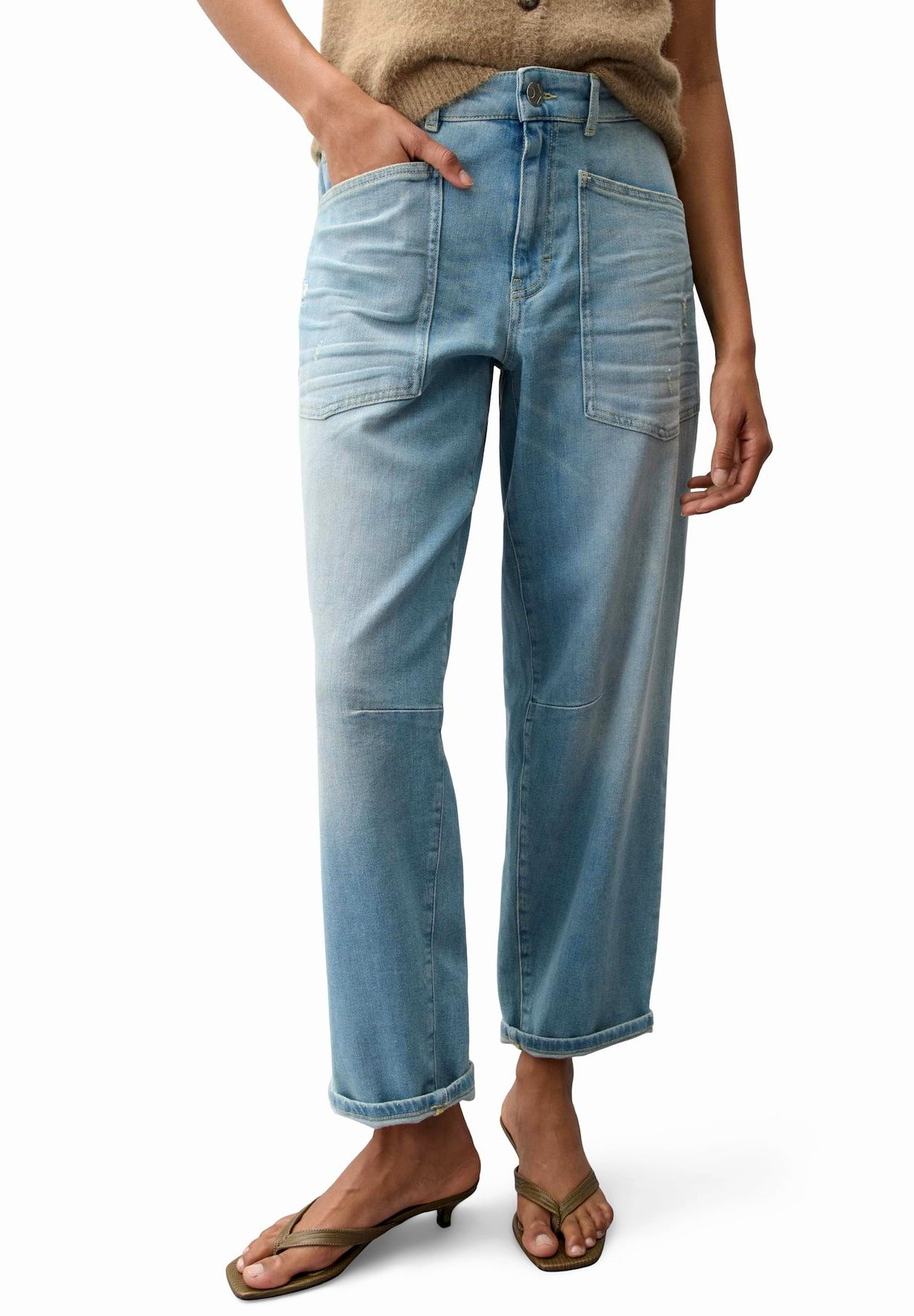 OPUS PANTS BARREL MELLY BREEZE - Wide Leg Jeans - light blue - Image 5