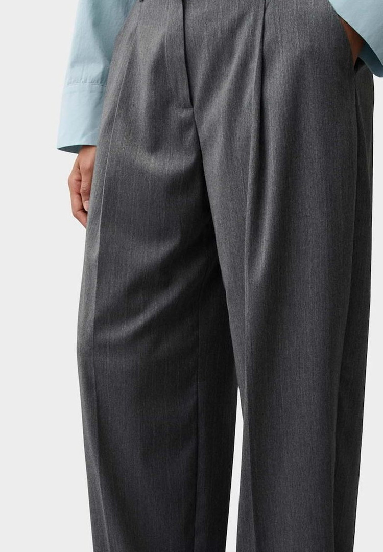 OPUS PANTS WIDE LEG PANTS MOIRA BLOOM - Trousers - quiet grey - Image 4