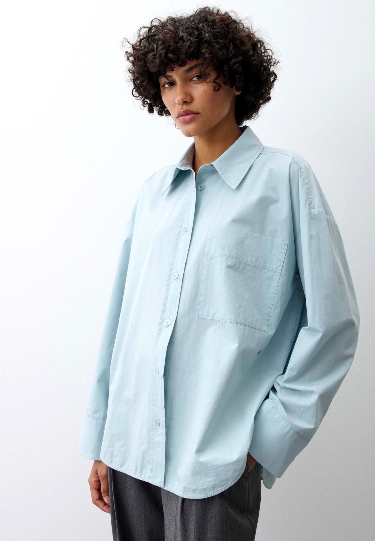 OPUS PANTS LANGARMBLUSE FADY - Button-Down Blouse - dusty aqua - Image 5