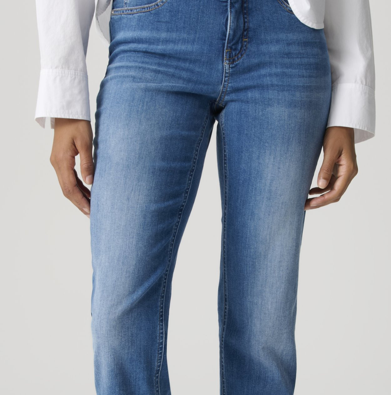 OPUS PANTS SLIM FIT JEANS - Straight Leg - mid sky blue - Image 2
