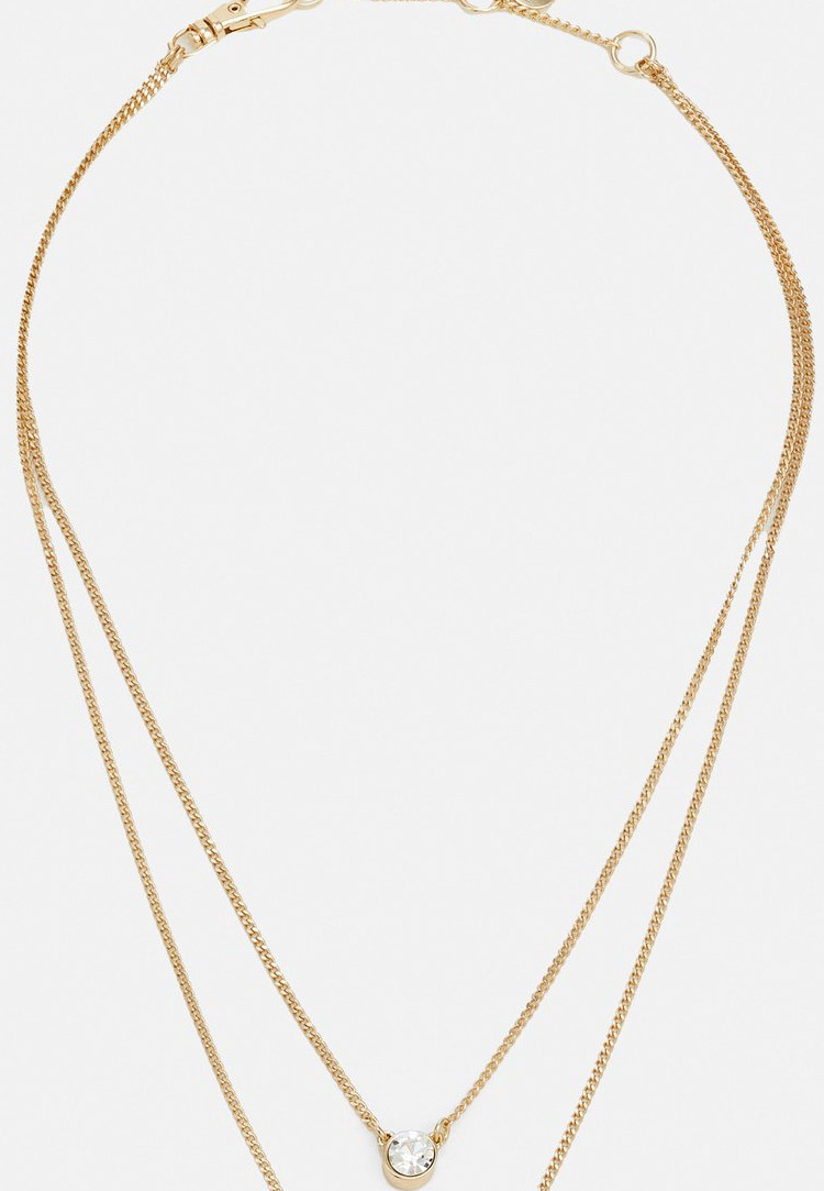 DKNY DOUBLE PENDANT - Necklace - black/gold-coloured - Image 4