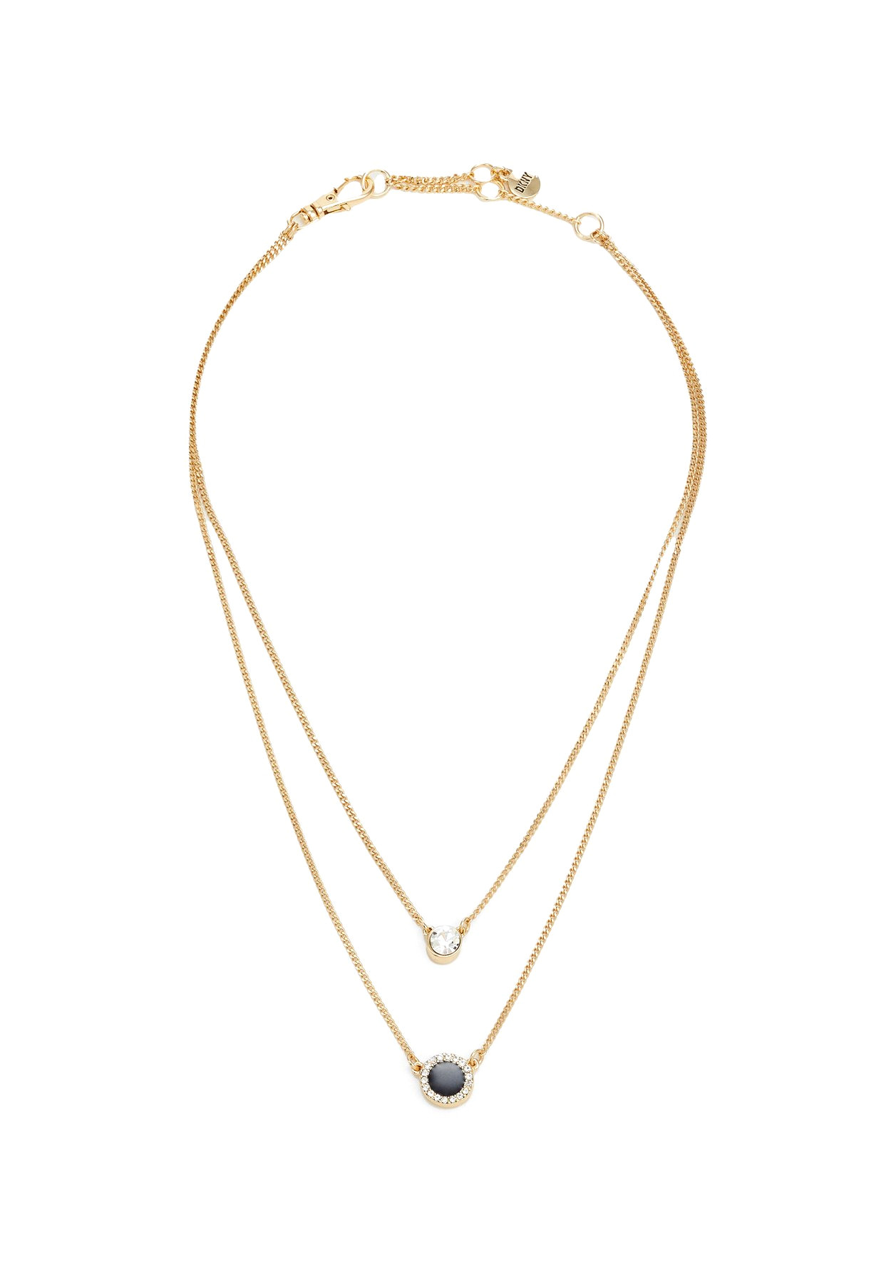 DKNY DOUBLE PENDANT - Necklace - black/gold-coloured - Image 5