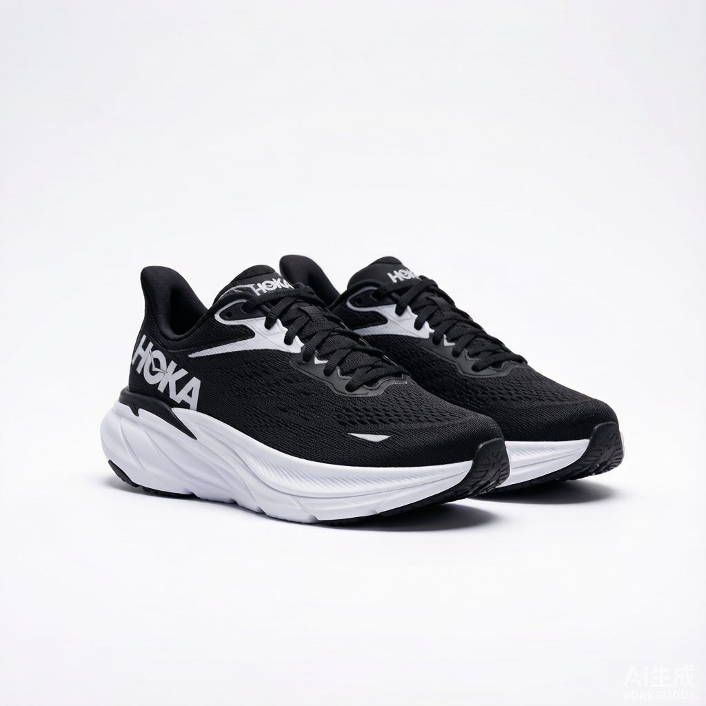 HOKA Clifton 11 Black White - Image 4