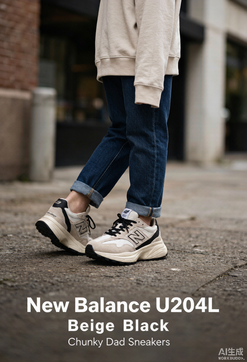 New Balance U204L Beige Black - Image 4