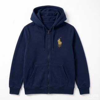 Cotton Blend Fleece Hoodie Zip-Up