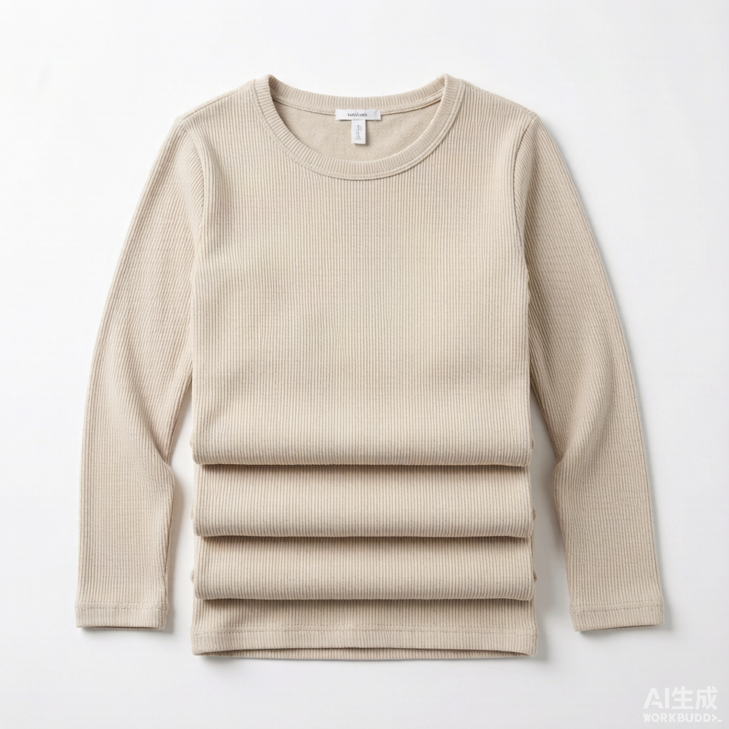 Regular Fit Long Sleeve Ribbed Tops 5 Pack