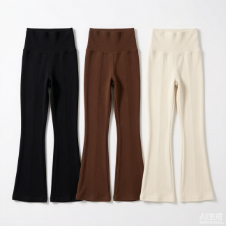 Regular Fit 5 Pack Ribbed Flare Leggings
