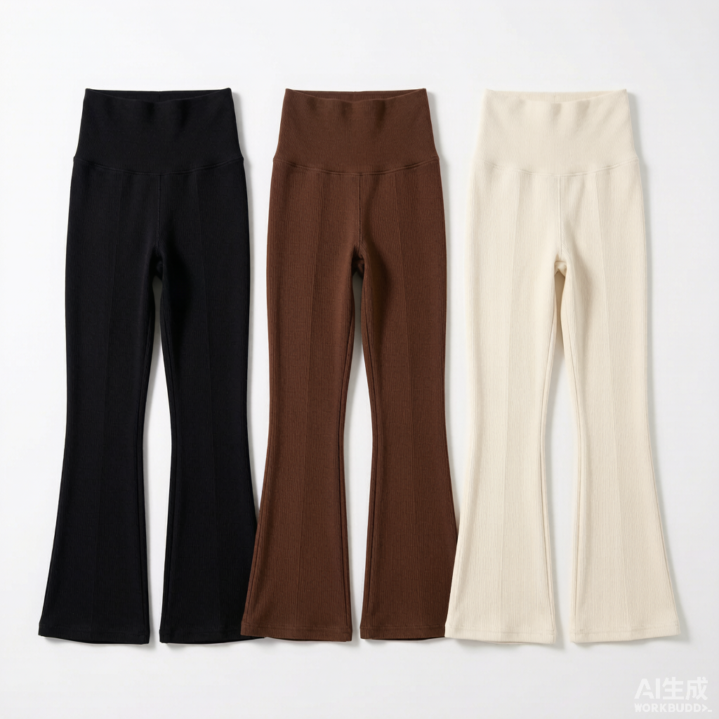 Regular Fit 5 Pack Ribbed Flare Leggings