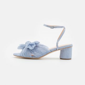 Loeffler Randall DAHLIA BOW LOW HEEL - Sandals - blue