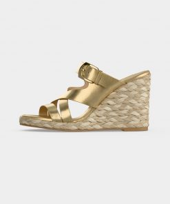 Stuart Weitzman SAI WEDGE - Heeled Mules - golden-coloured