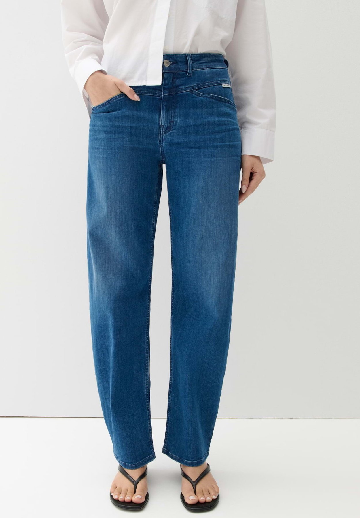 OPUS PANTS MID RISE OVALES BEIN - Relaxed Fit Jeans - mid blue