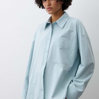 OPUS PANTS LANGARMBLUSE FADY - Button-Down Blouse - dusty aqua