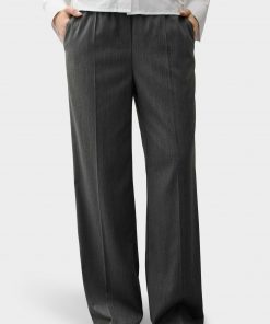 OPUS PANTS WIDE LEG PANTS MUCIA SMOOTH - Trousers - quiet grey