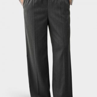 OPUS PANTS WIDE LEG PANTS MUCIA SMOOTH - Trousers - quiet grey