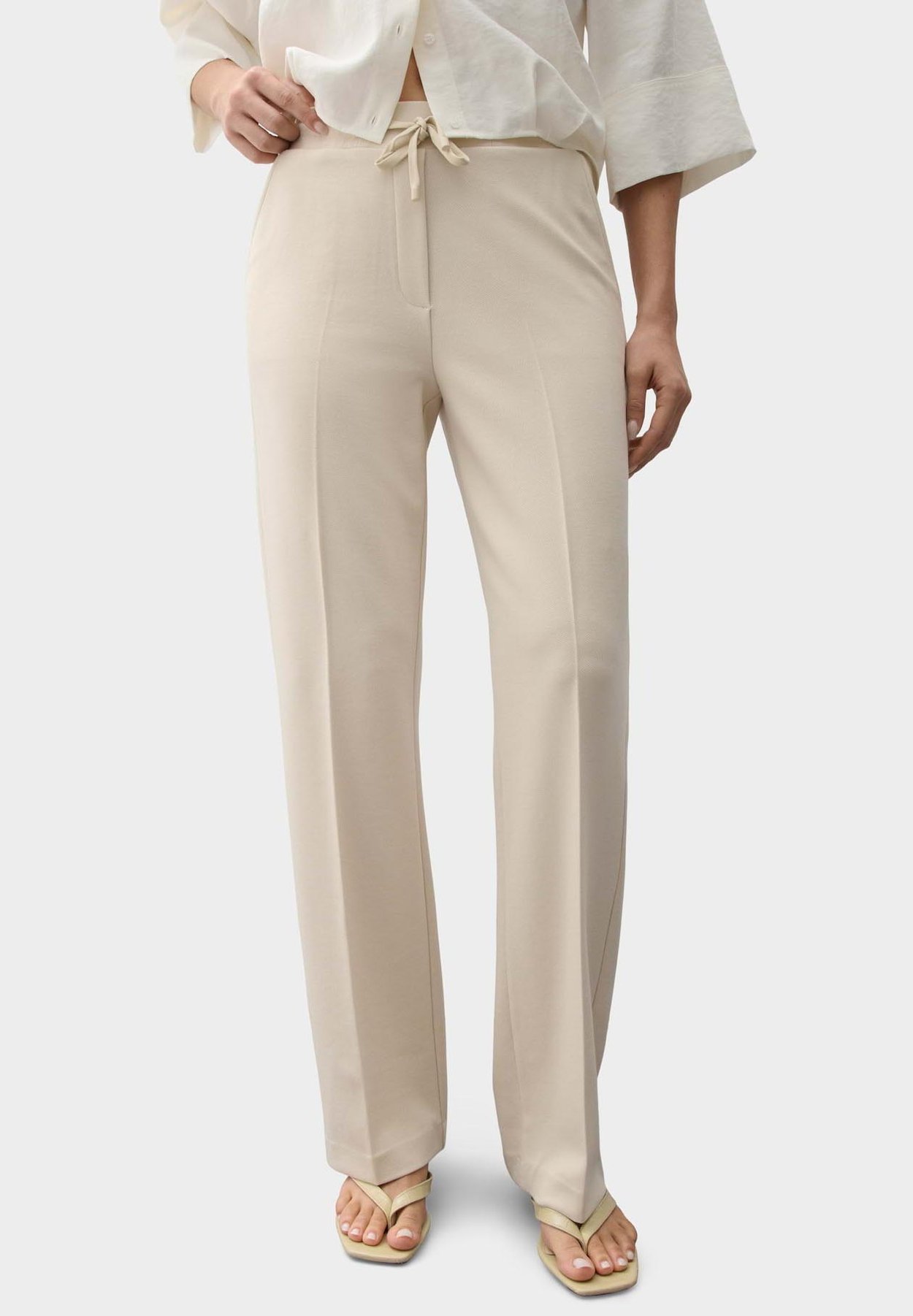 OPUS PANTS WIDE LEG PANTS MACIE - Trousers - natural glaze
