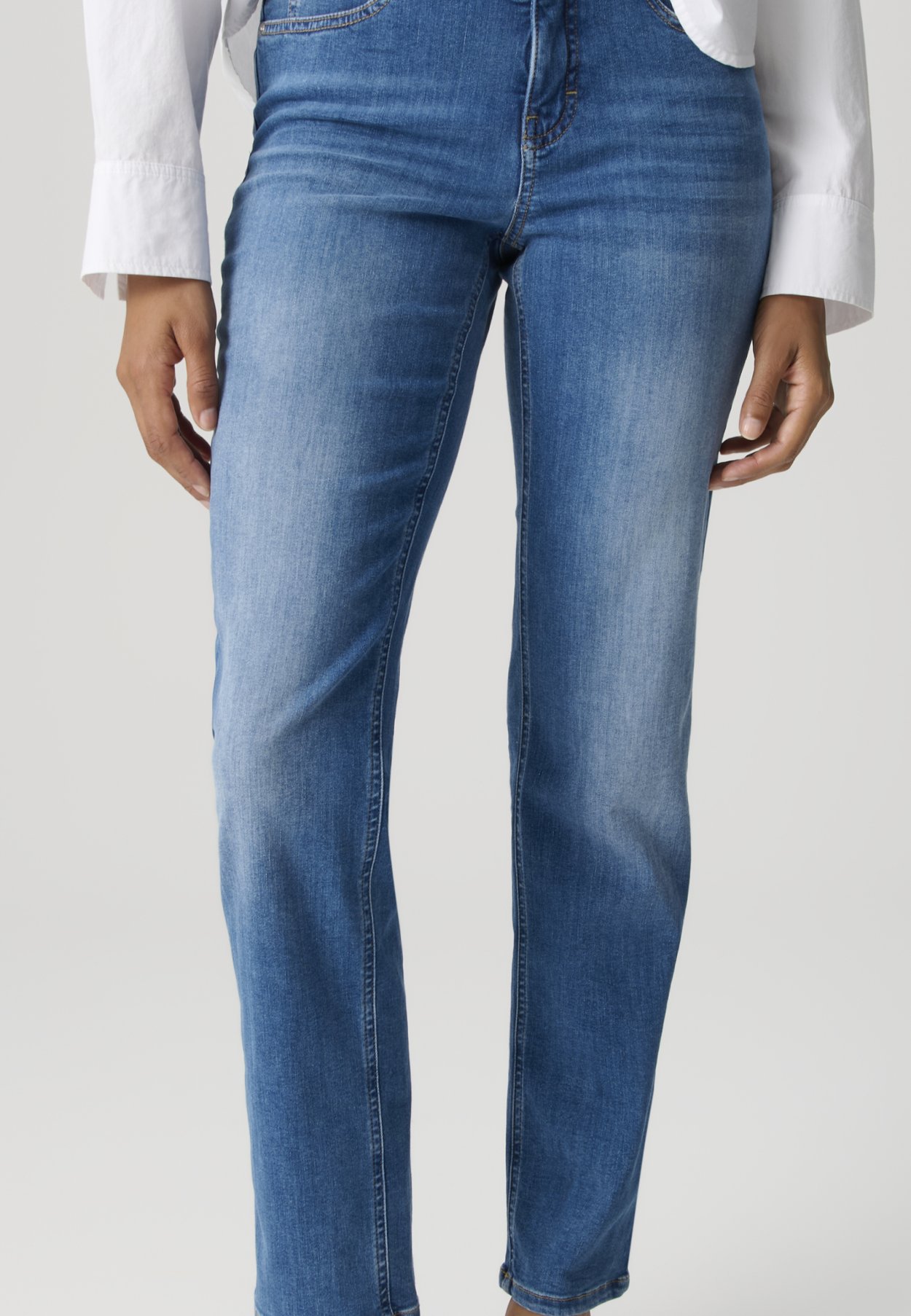 OPUS PANTS SLIM FIT JEANS - Straight Leg - mid sky blue